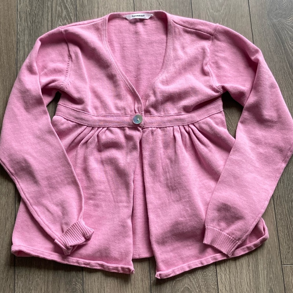 3pommes sweet pink cardigan. Girls size 12.